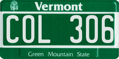 VT license plate COL306
