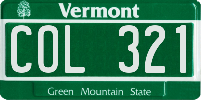 VT license plate COL321