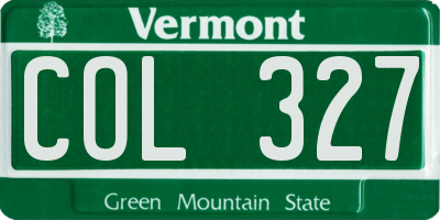 VT license plate COL327