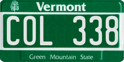 VT license plate COL338