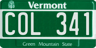 VT license plate COL341