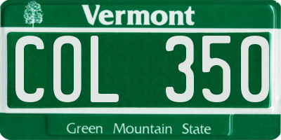 VT license plate COL350