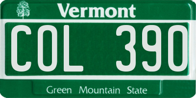 VT license plate COL390