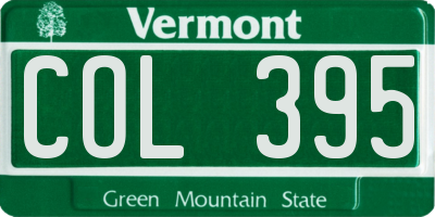 VT license plate COL395