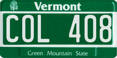 VT license plate COL408
