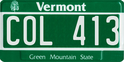 VT license plate COL413