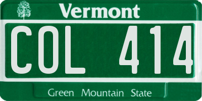 VT license plate COL414