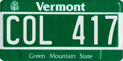 VT license plate COL417