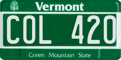 VT license plate COL420