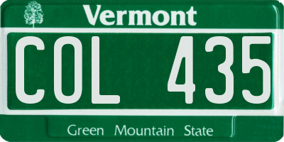 VT license plate COL435