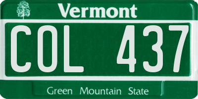 VT license plate COL437