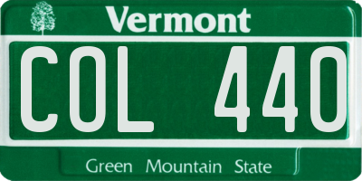 VT license plate COL440