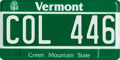 VT license plate COL446
