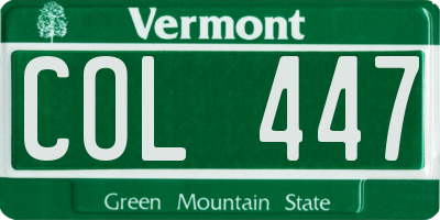 VT license plate COL447