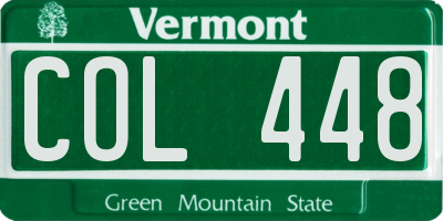 VT license plate COL448