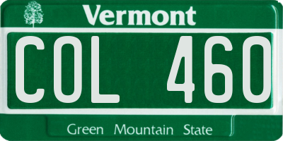 VT license plate COL460