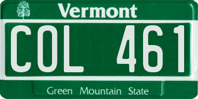 VT license plate COL461