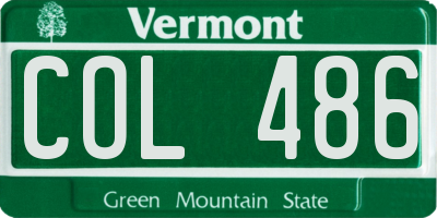 VT license plate COL486