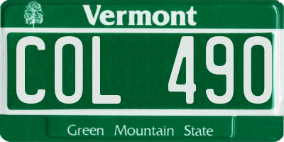 VT license plate COL490