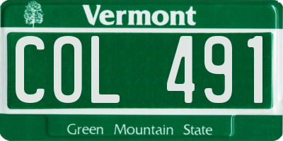 VT license plate COL491