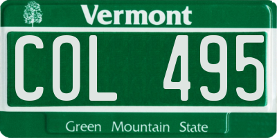 VT license plate COL495