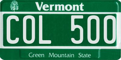 VT license plate COL500