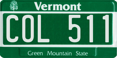 VT license plate COL511