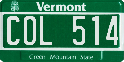 VT license plate COL514