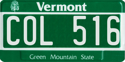 VT license plate COL516
