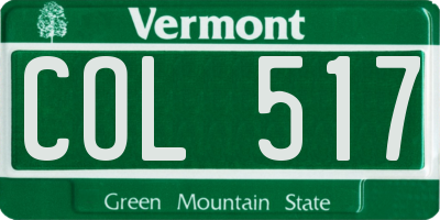 VT license plate COL517
