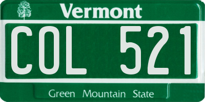 VT license plate COL521