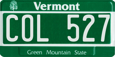 VT license plate COL527