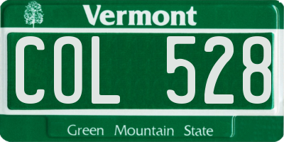 VT license plate COL528