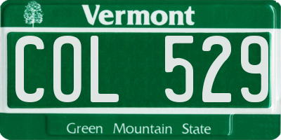 VT license plate COL529