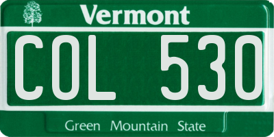 VT license plate COL530