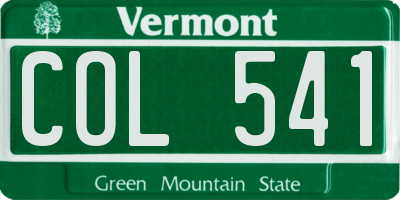 VT license plate COL541