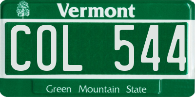 VT license plate COL544
