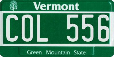 VT license plate COL556