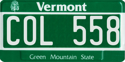 VT license plate COL558