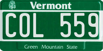 VT license plate COL559