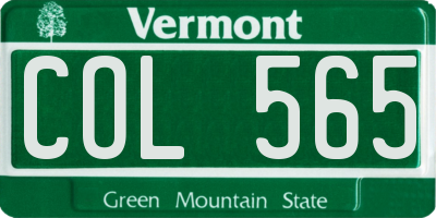 VT license plate COL565