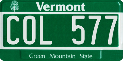 VT license plate COL577