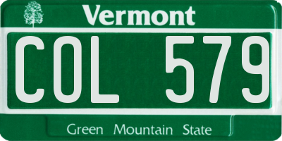 VT license plate COL579