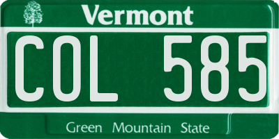 VT license plate COL585