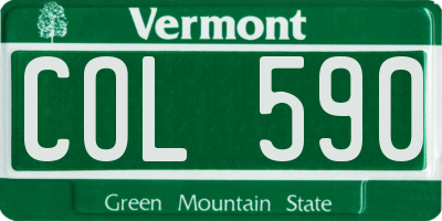 VT license plate COL590