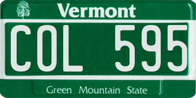 VT license plate COL595