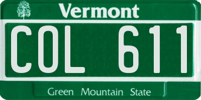 VT license plate COL611