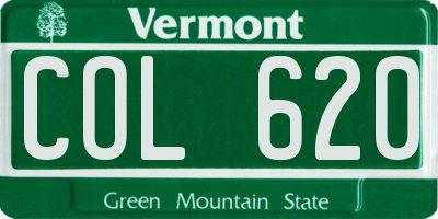 VT license plate COL620