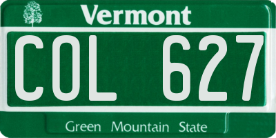 VT license plate COL627