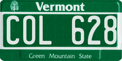 VT license plate COL628